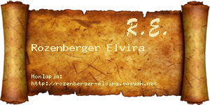 Rozenberger Elvira névjegykártya